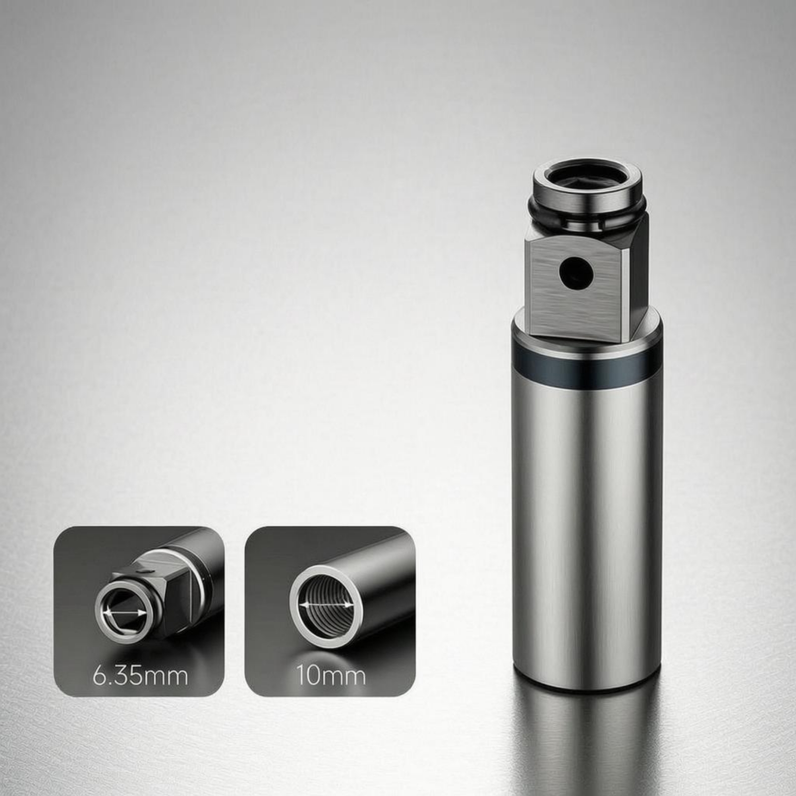 Power Tools Accessories - Drill Conversion Adapter Shaft Brushed Silver